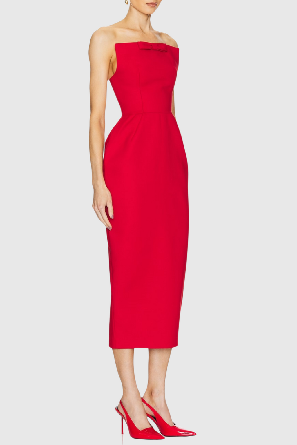 Obozh Bow Strapless Maxi Dress - Red