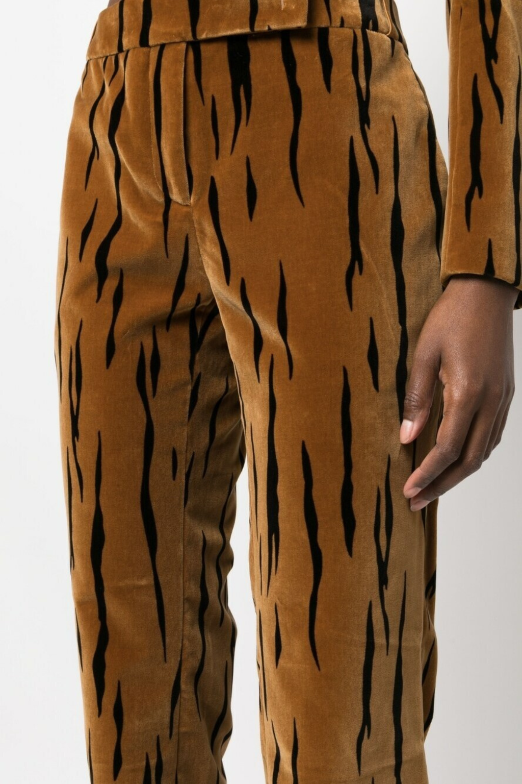 Omaira Tiger Print Velvet Blazer & Pants Set
