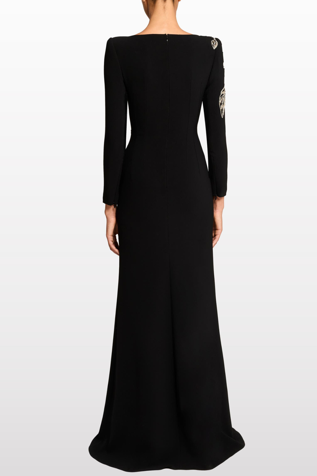 Orphra Floral Embellished Maxi Dress - Black