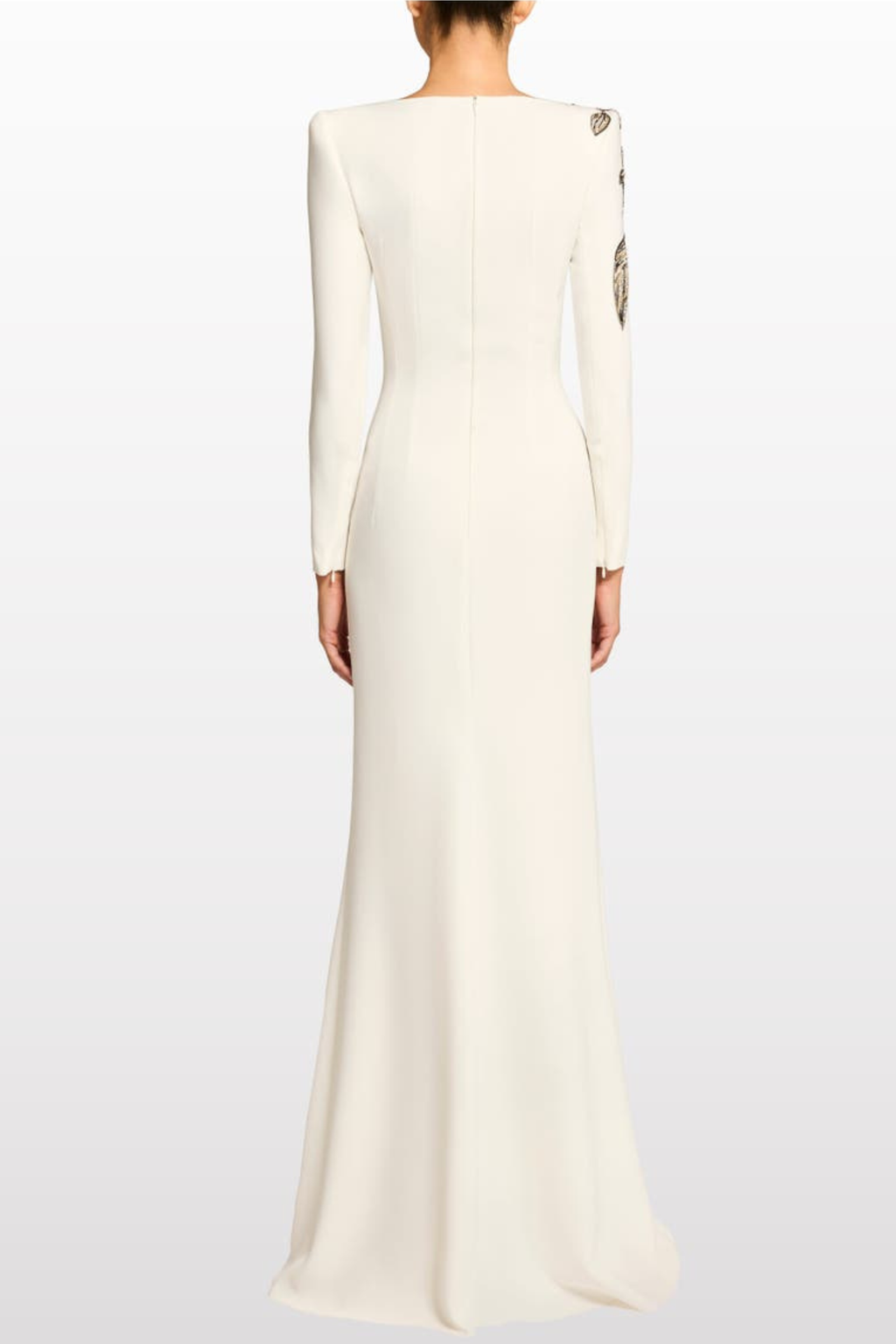 Orphra Floral Embellished Maxi Dress - White