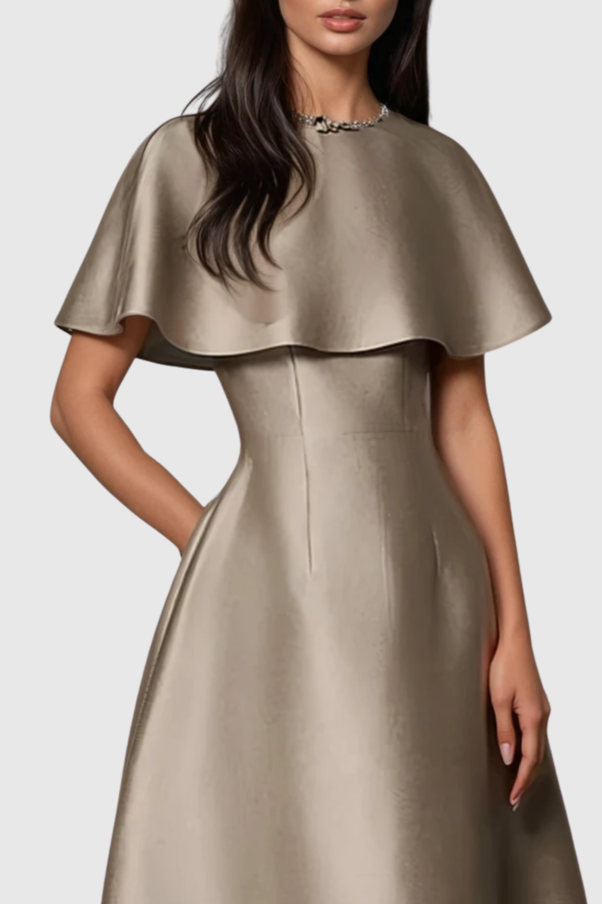 Orson Floral Cape Sleeve Midi Dress