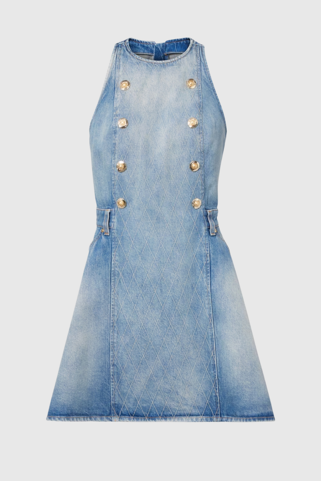 Penaza Denim Sleeveless Flared Mini Dress