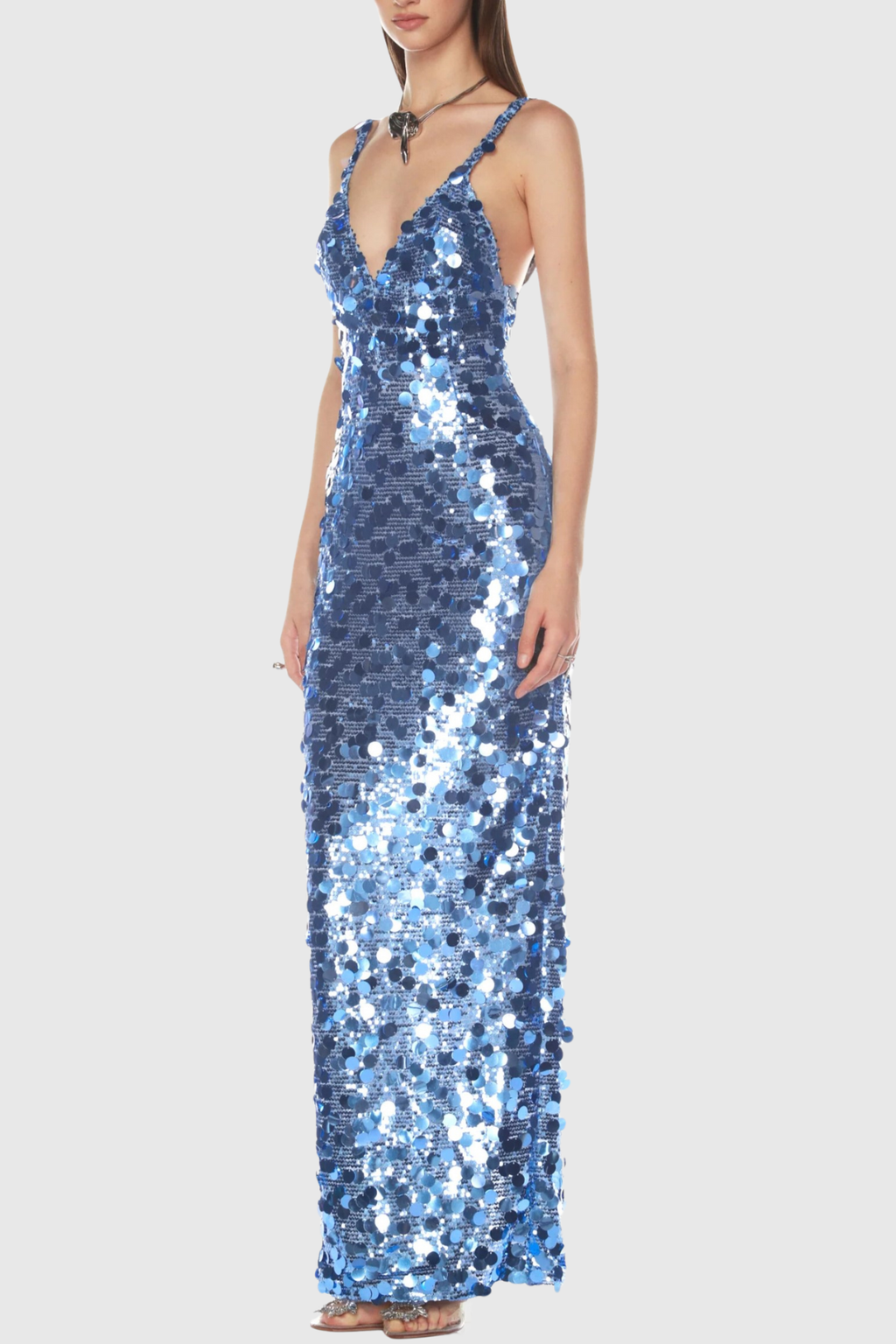 Raekwa Sequin Maxi Dress - Ocean Blue