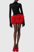 Raiden Ruffle Contrast Color Mini Dress 