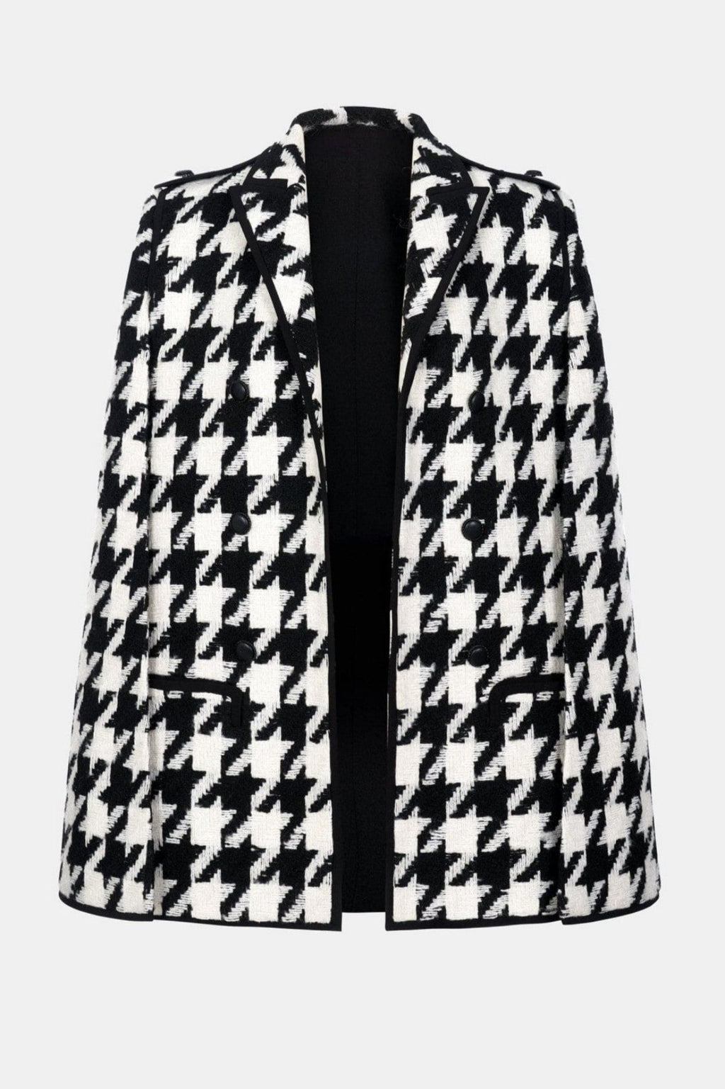 Raylan Houndstooth Cape - Black