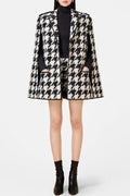 Raylan Houndstooth Cape - Black