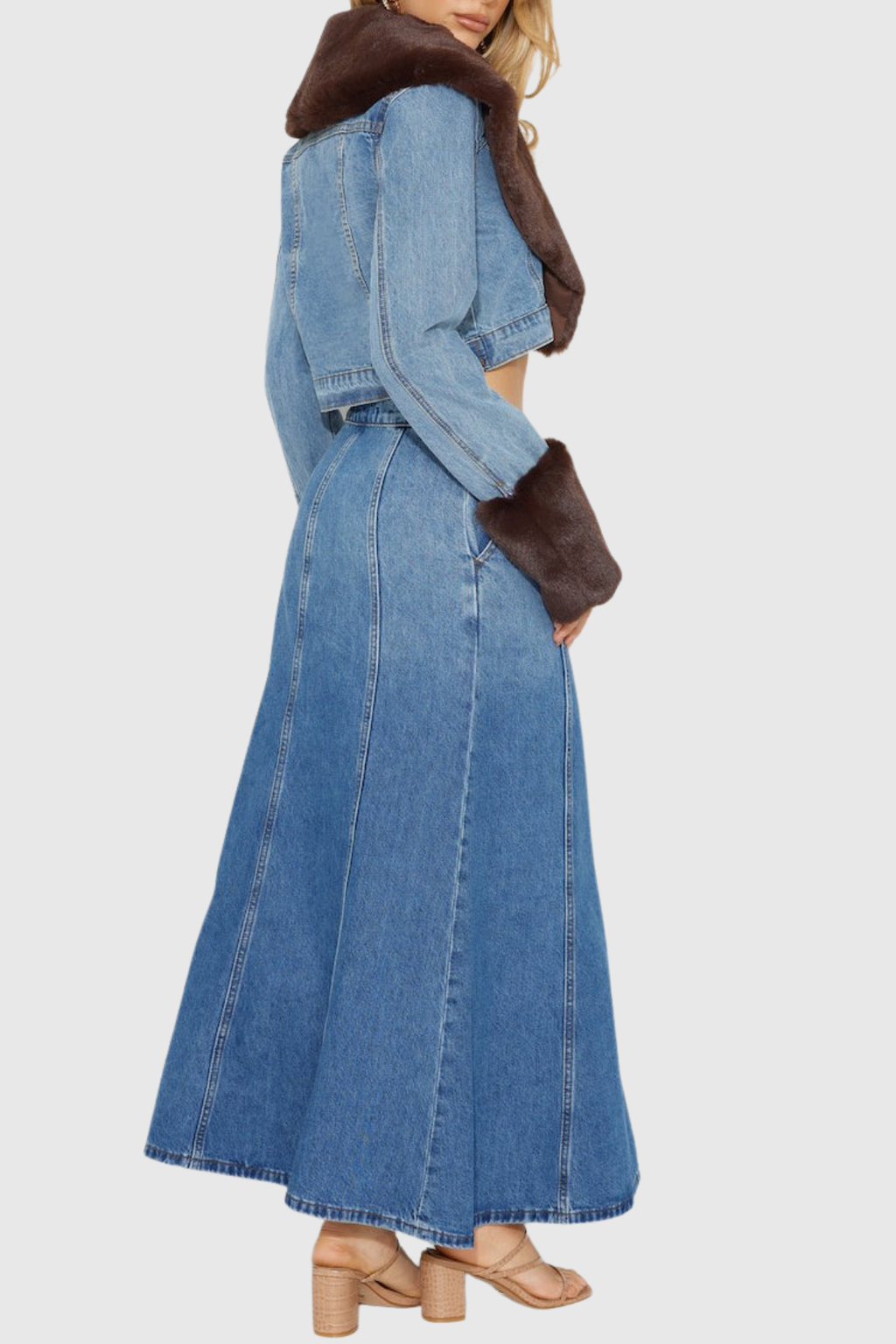 Rejoice Faux Fur Denim Jacket