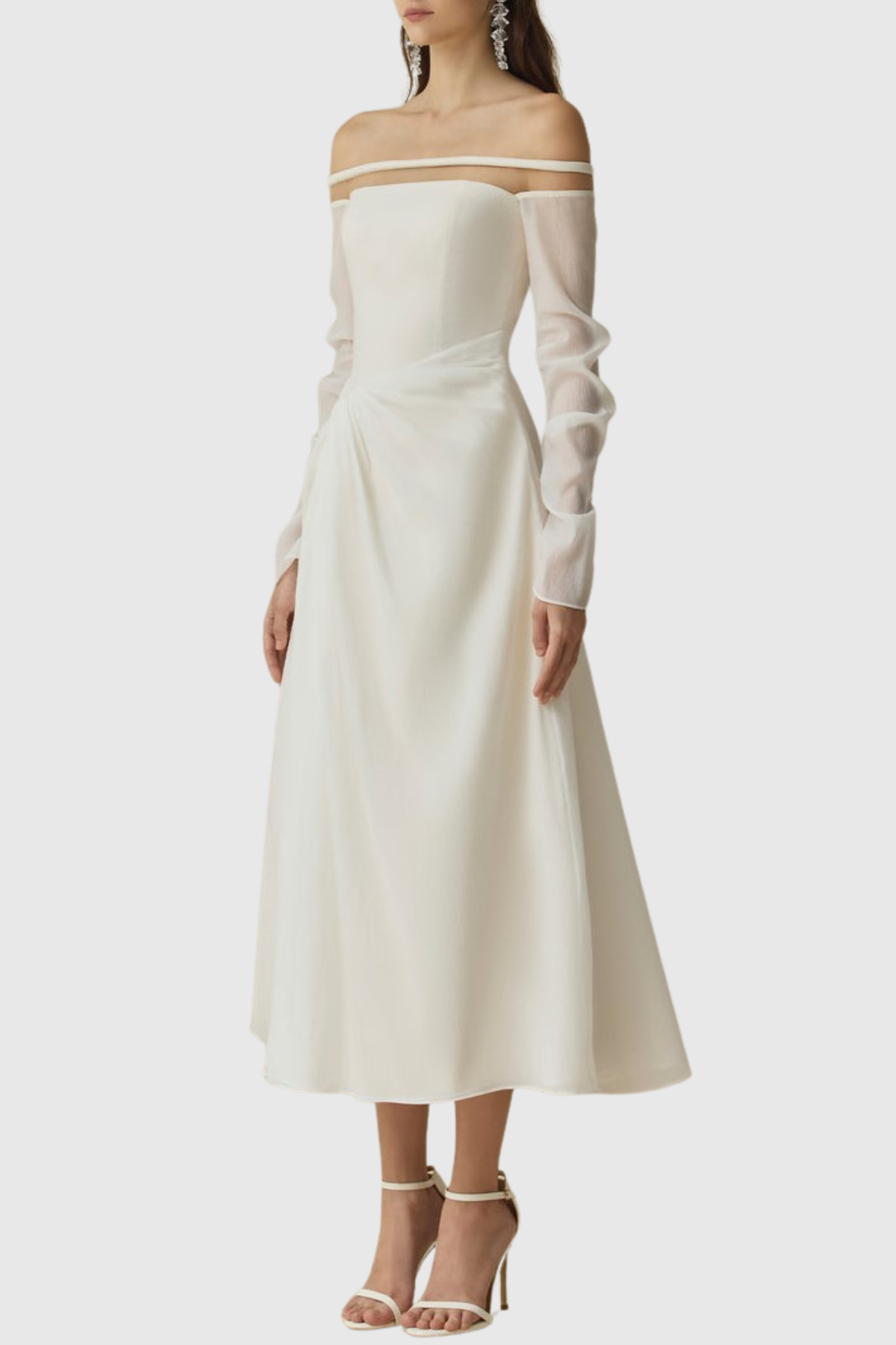 Renaa Off Shoulder Twisted Midi Dress