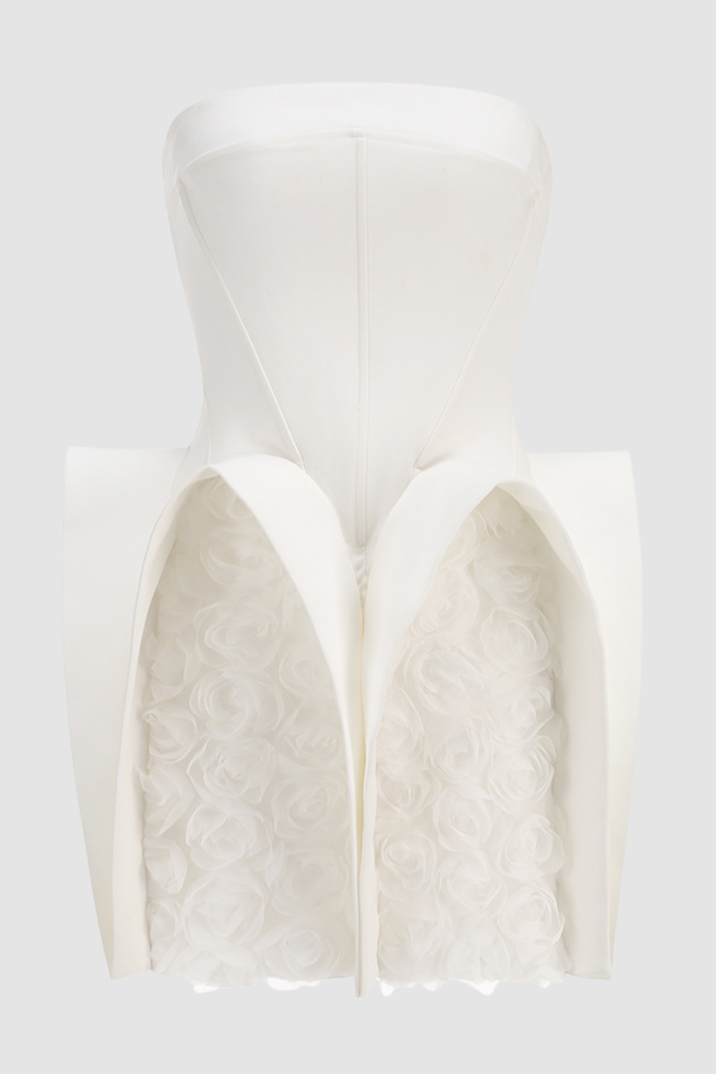 Rosalta Floral Strapless Deconstruct Mini Dress