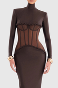 Mistey Corset Rope-embeliished Maxi Dress