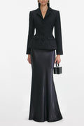Samanta Tweed Jacket Satin Skirt Matching Set