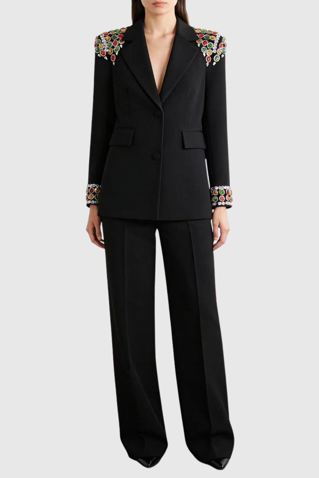 Saorla Rhinestone Embellished Blazer