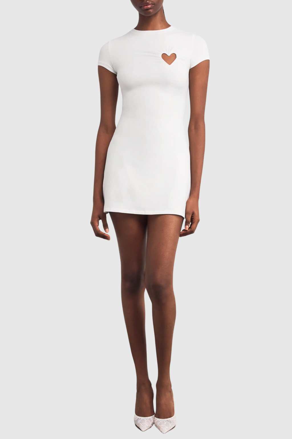 Shalita Heart Mini Dress - White