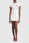Shalita Heart Mini Dress - White
