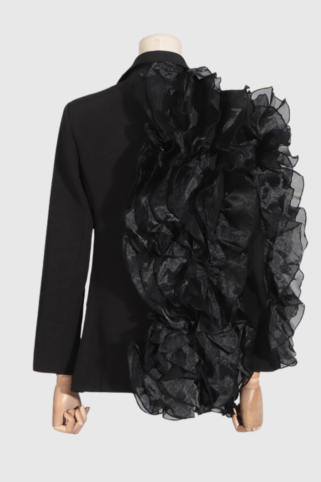 Shiloh Mesh Ruffle Blazer