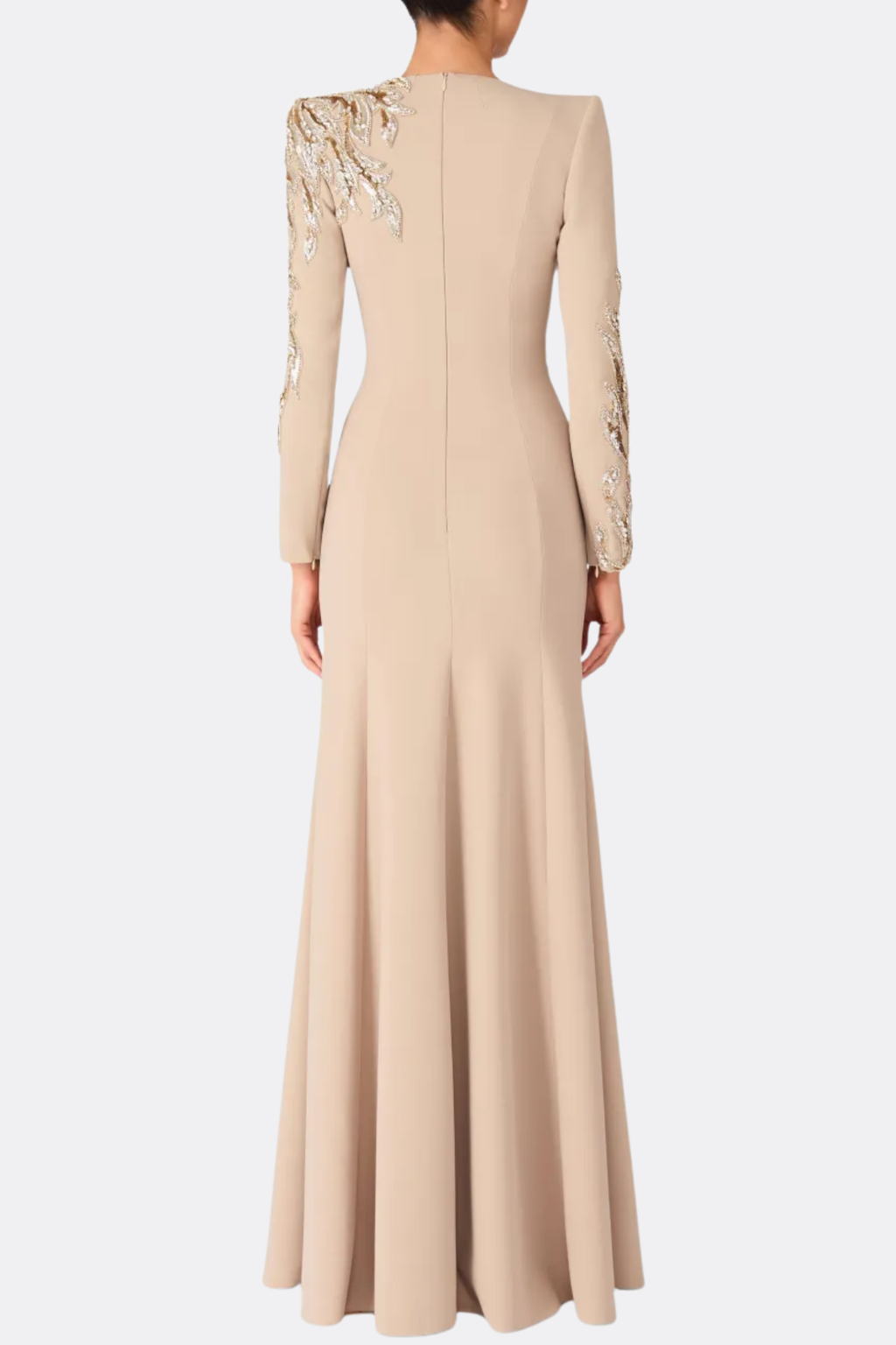 Sigria Crystal Leaf-embellished Maxi Dress - Beige