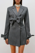 Smitha Bow Pinstripe Mini Blazer Dress