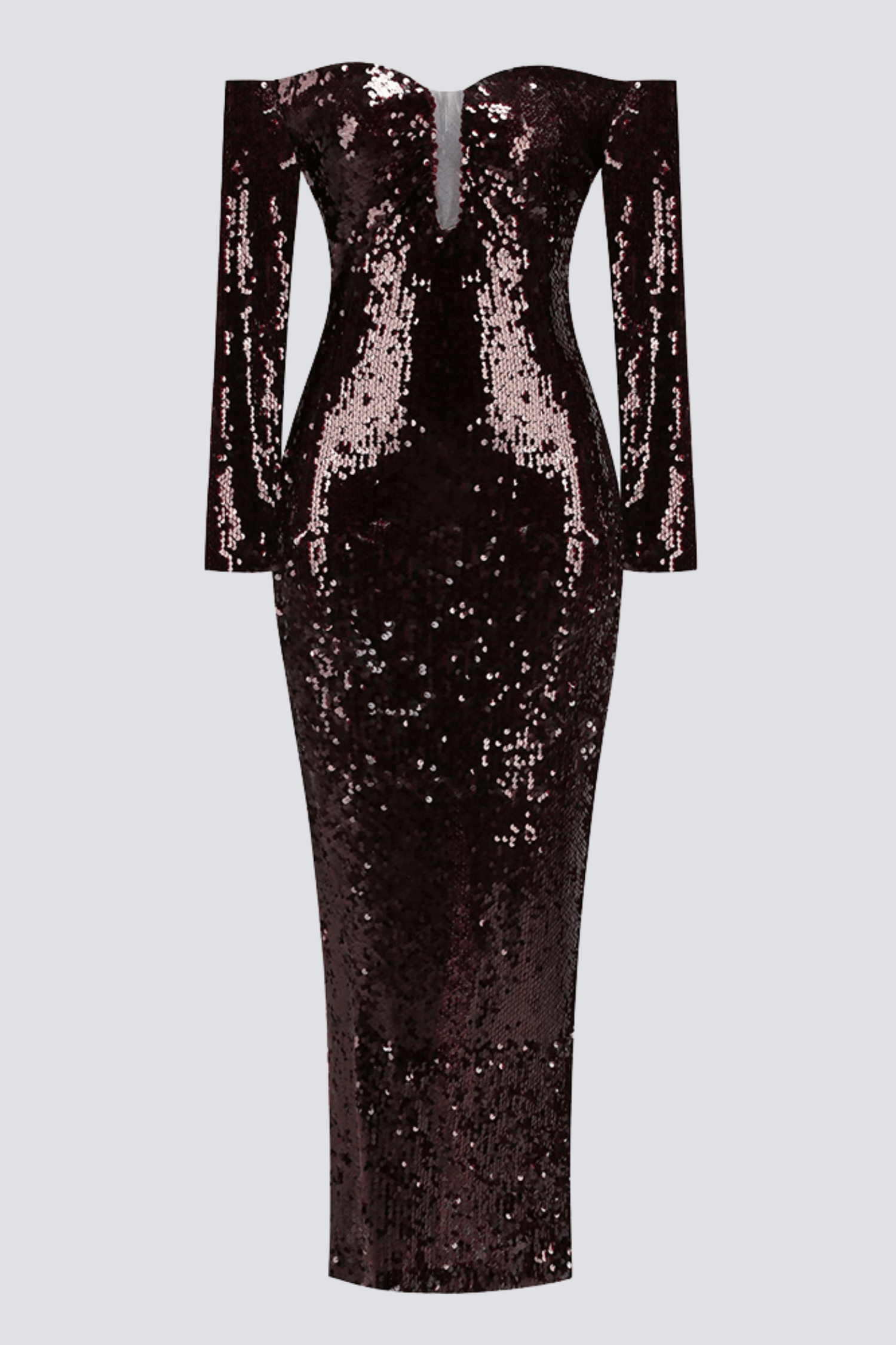 Solvay Sequin Off Shoulder Maxi Dress