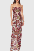 Sulie Strapless Floral Sequin Maxi Dress