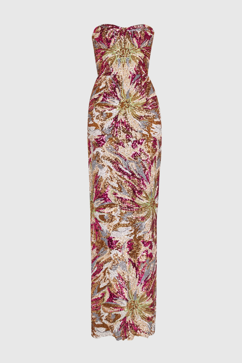 Sulie Strapless Floral Sequin Maxi Dress