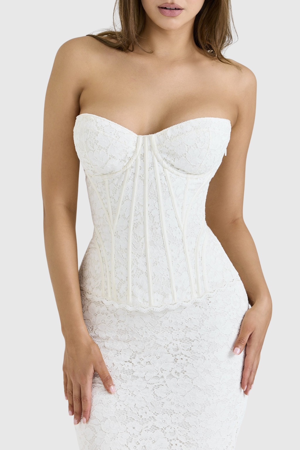 Suzia Lace Corset Maxi Dress
