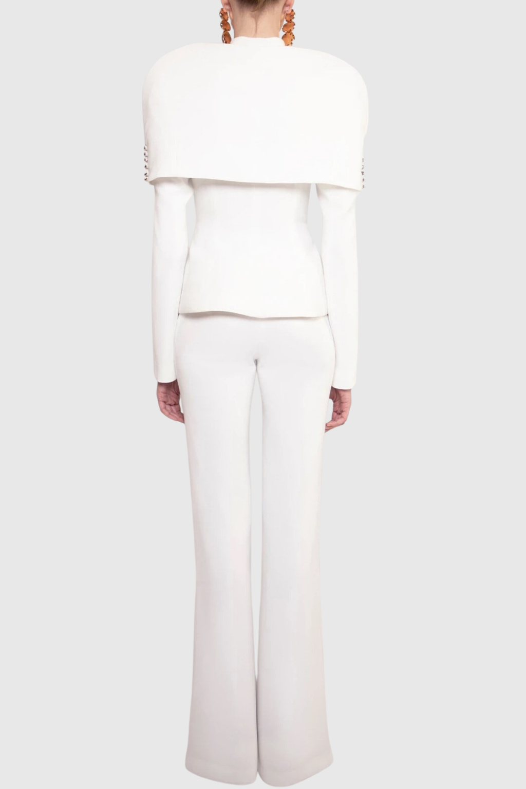Suza Ruched Shawl Jacket - White