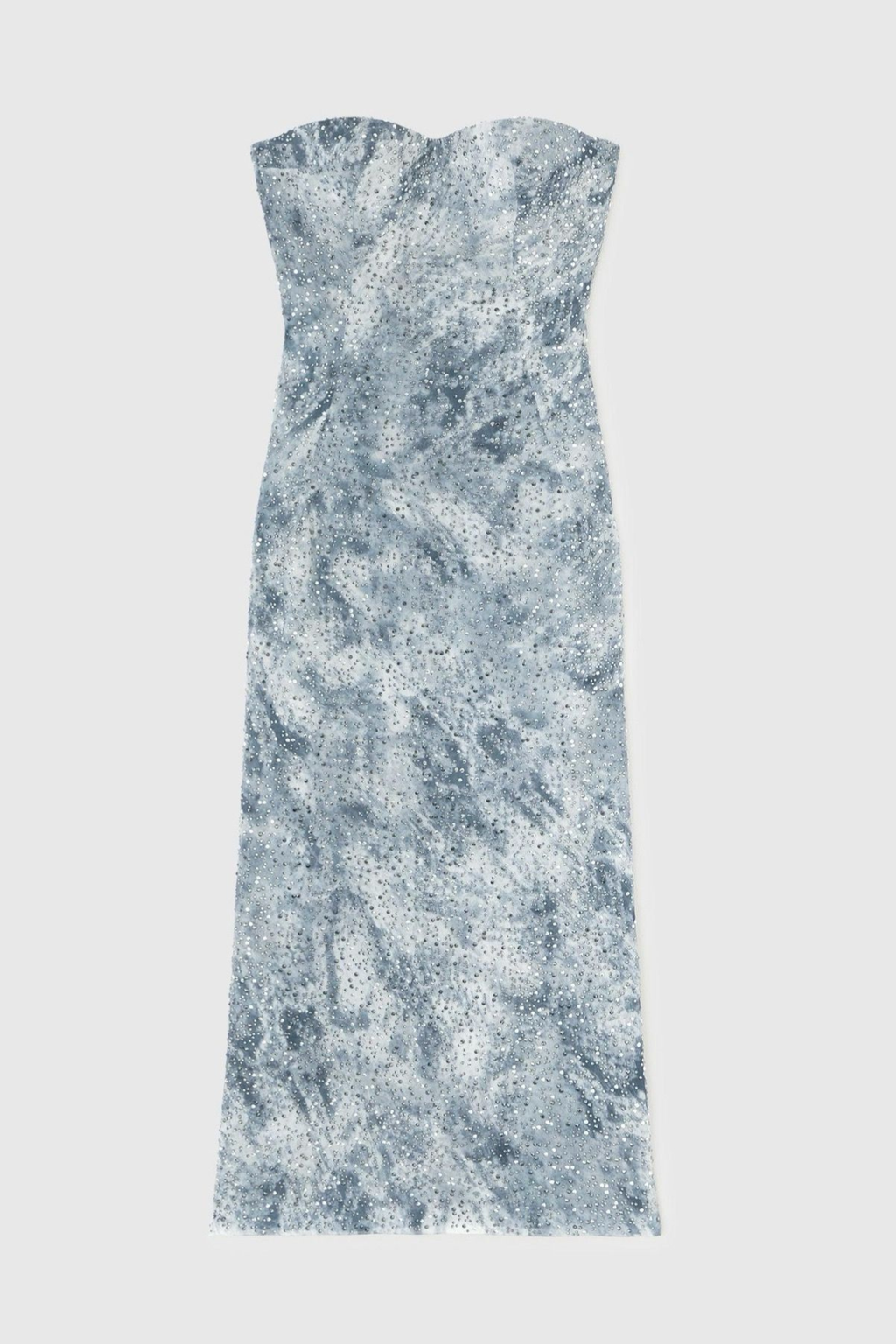 Taikia Crystal Embellished Strapless Midi Dress