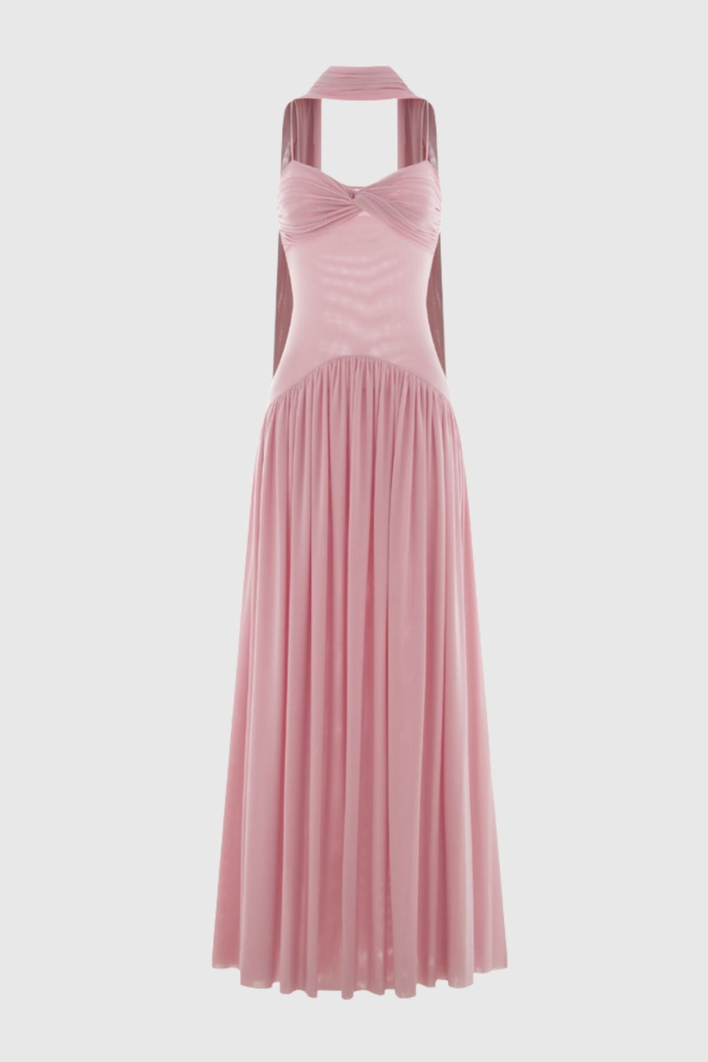 Tasmia Mesh Strapless Maxi Dress - Pink