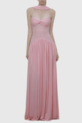 Tasmia Mesh Strapless Maxi Dress - Pink