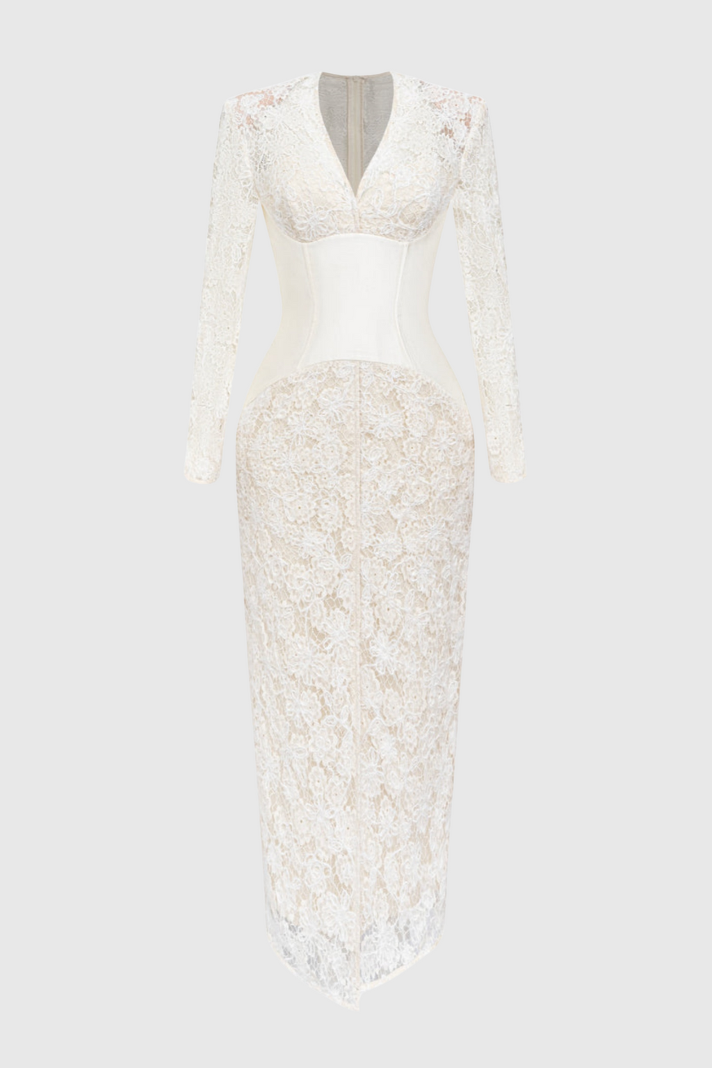 Thadda Lace Corset Belted Midi Dress