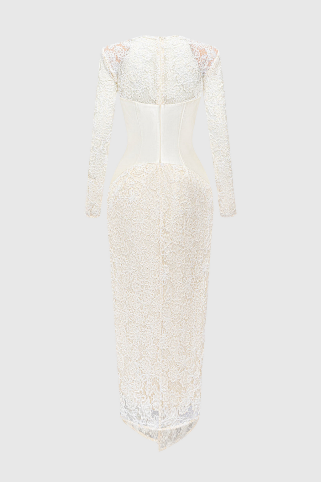 Thadda Lace Corset Belted Midi Dress