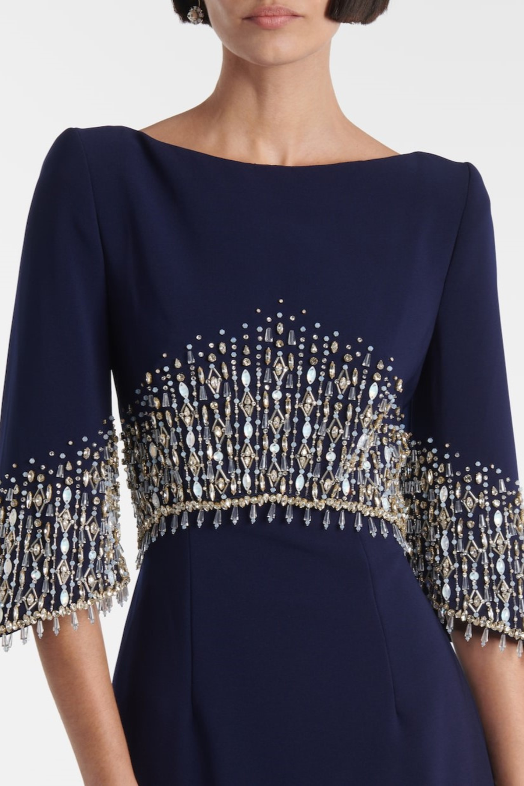 Thaya Crystal Embellished Maxi Dress - Navy