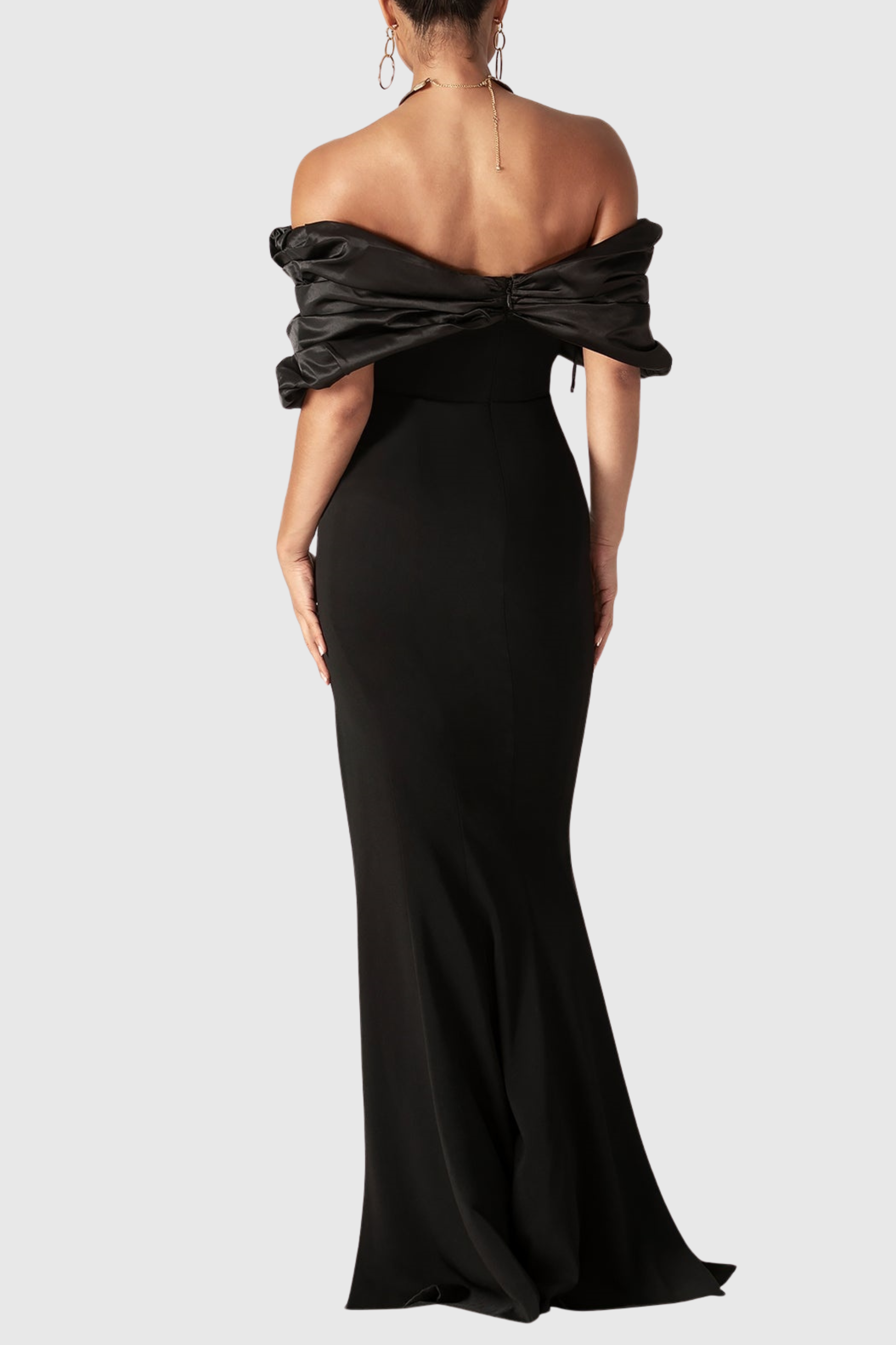 Tonanta Off Shoulder Split Maxi Bandage Dress