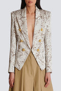 Tripti Redcurrant Print Buttoned Blazer