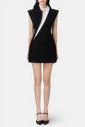 Vequa Asymmetric Sleeveless Blazer Mini Dress