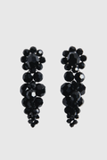 Vihoa Crystal Beaded Cluster Earrings - Black