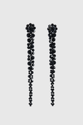 Vihoa Crystal Beaded Drip Earrings - Black