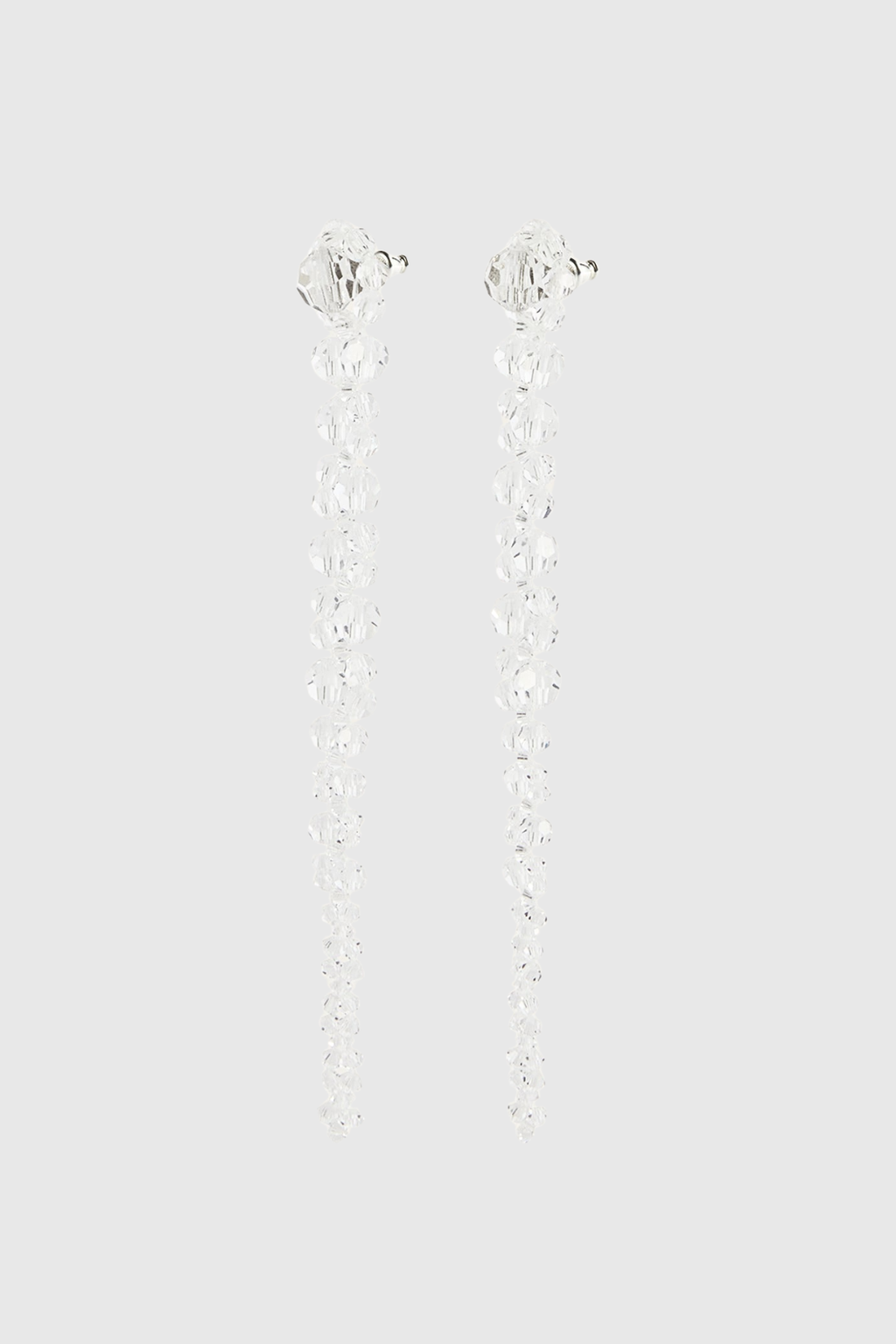Vihoa Crystal Beaded Drip Earrings - Transparent