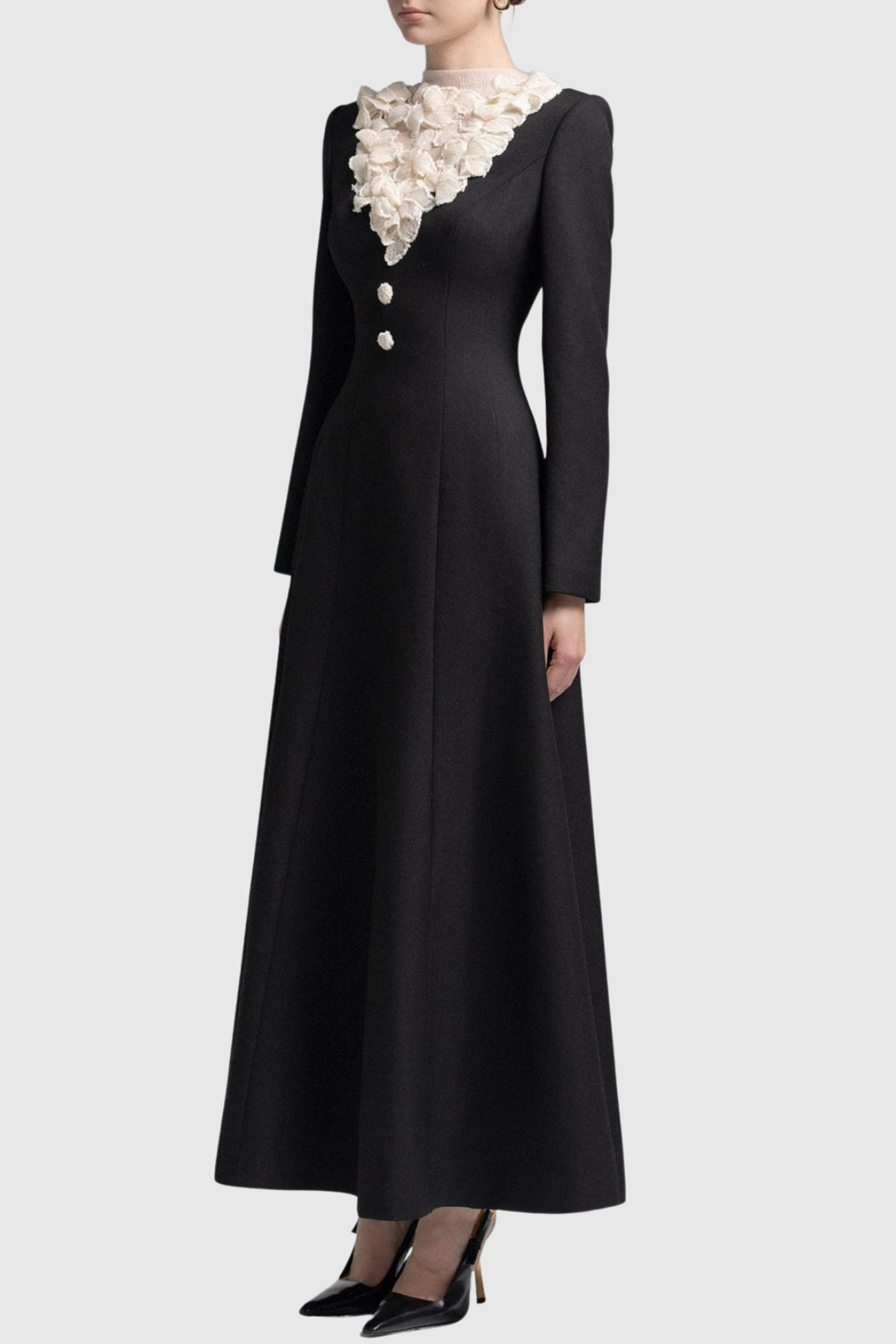 Warala Floral Sequin Embellished Maxi Dress
