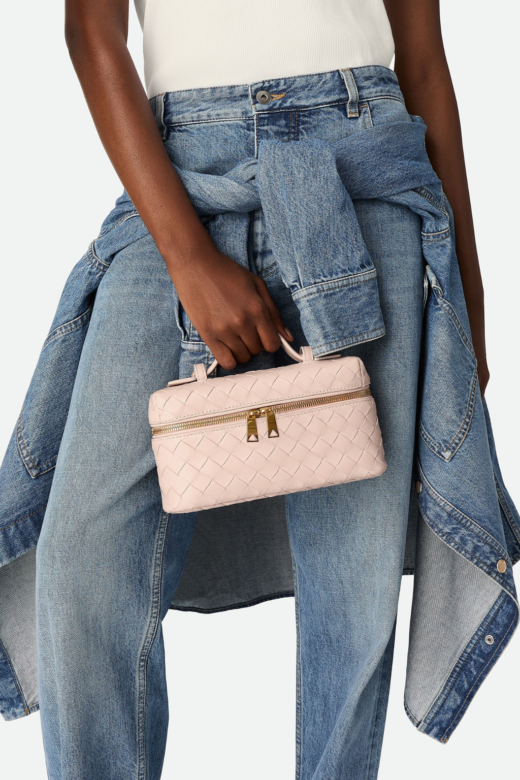 Yaritza Woven Clutch Bag - Pink