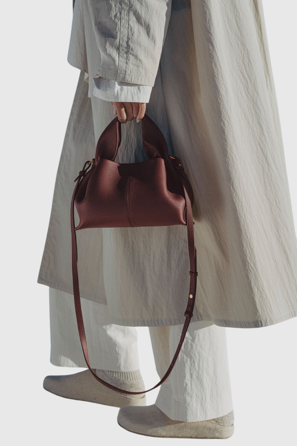 Zafira Leather Cloud Bag - Wine