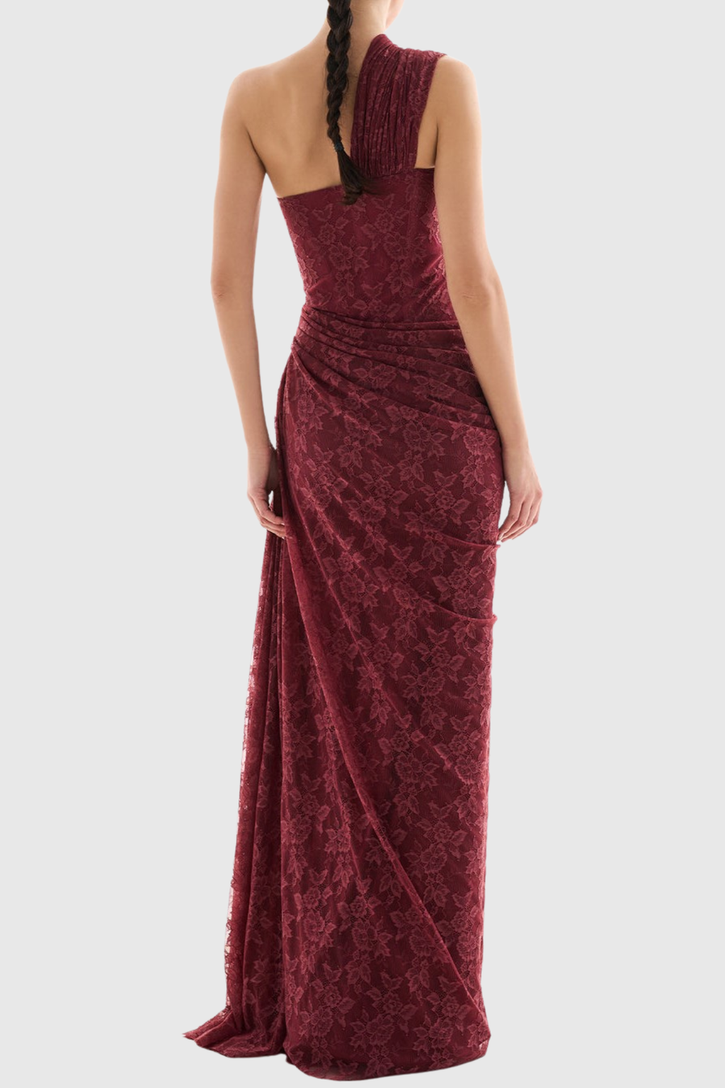 Zelma Lace One Shoulder Corset Maxi Dress